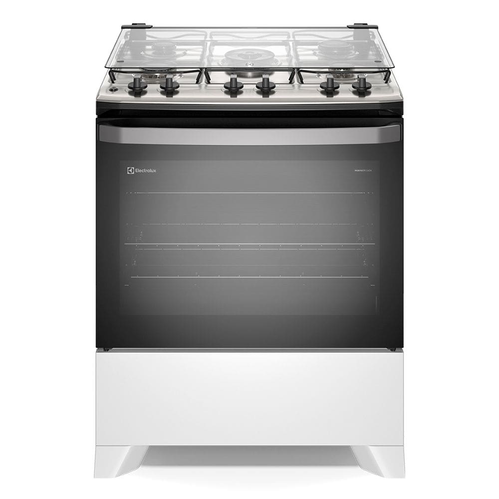 Fogão de Piso 5 Bocas à Gás Electrolux FE5IB com Mesa Inox Branco Bivolt