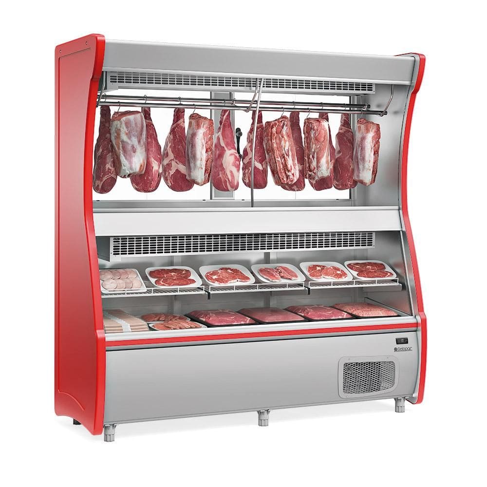 Balcão de Açougue Refrigerado Triplex Vermelho 220V GEVD-210 VM Gelopar