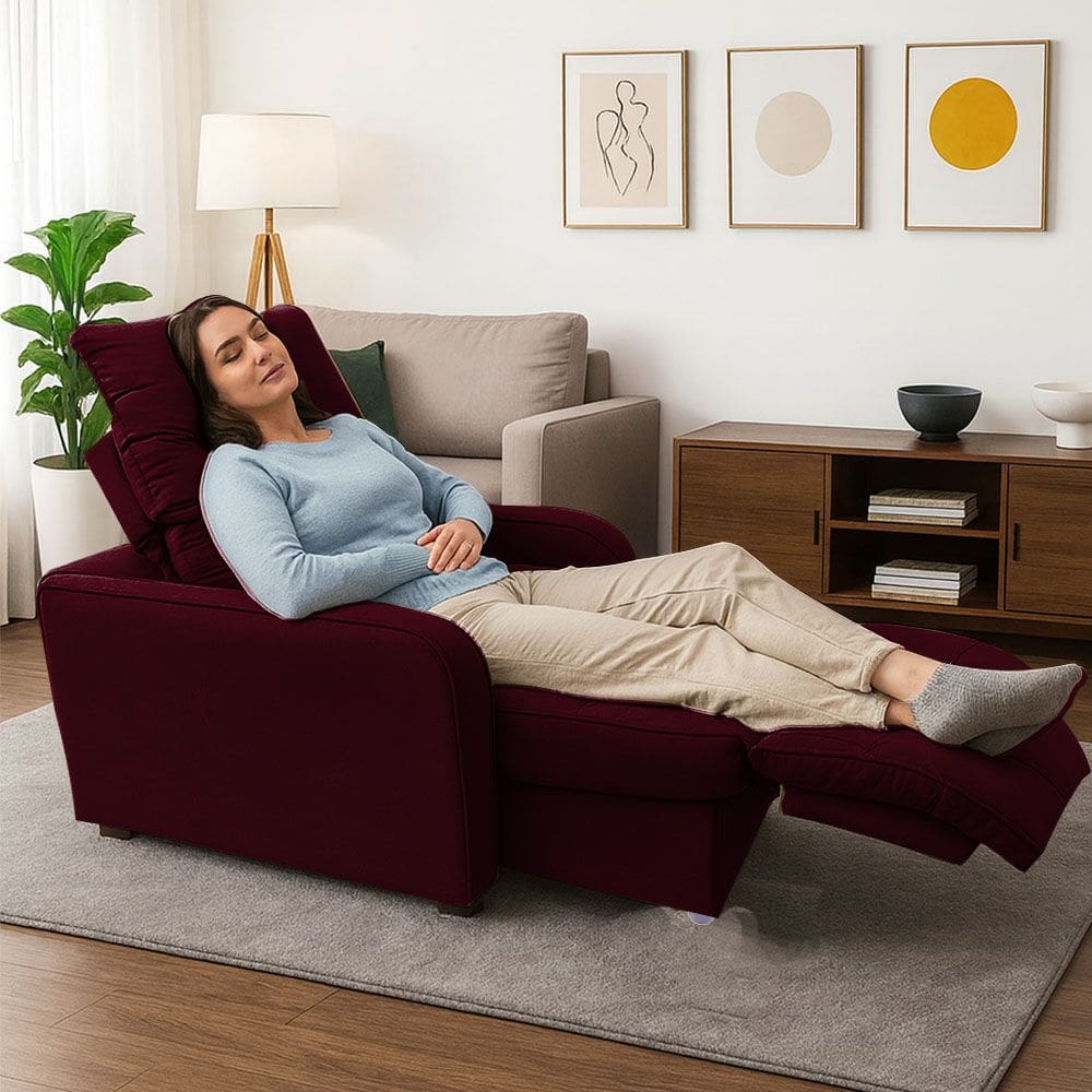 Poltrona Graça Cadeira Papai Mamãe Idoso Reclinável E Retrátil Bordo