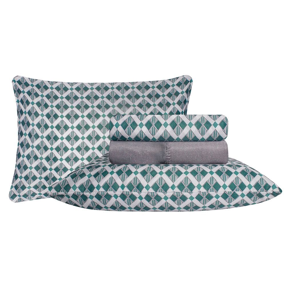 Jogo de Cama Duplo Casal 4 Peças 140 Fios 250x220cm Cael Realce Premium - Sultan