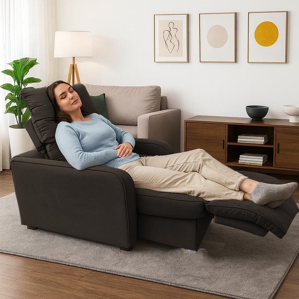 Poltrona Graça Cadeira Papai Mamãe Idoso Reclinável E Retrátil Marrom