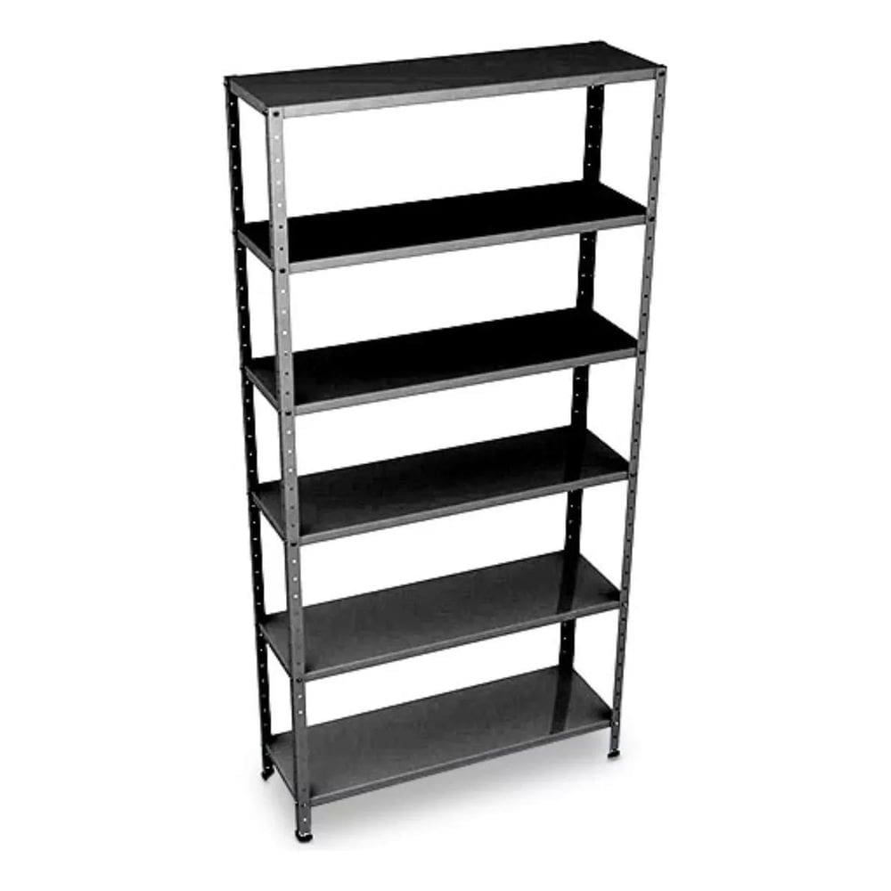 Estante Prateleira Em Aço 60Cm 6 Bandejas Na Cor Preta