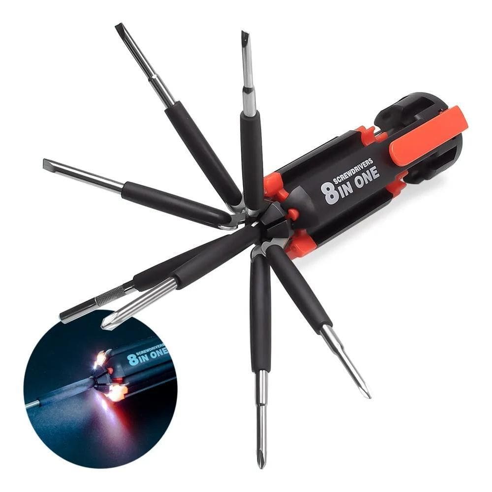 2X Kit Ferramentas Jogo Chave De Fenda E Phillips 8 Em 1 C/