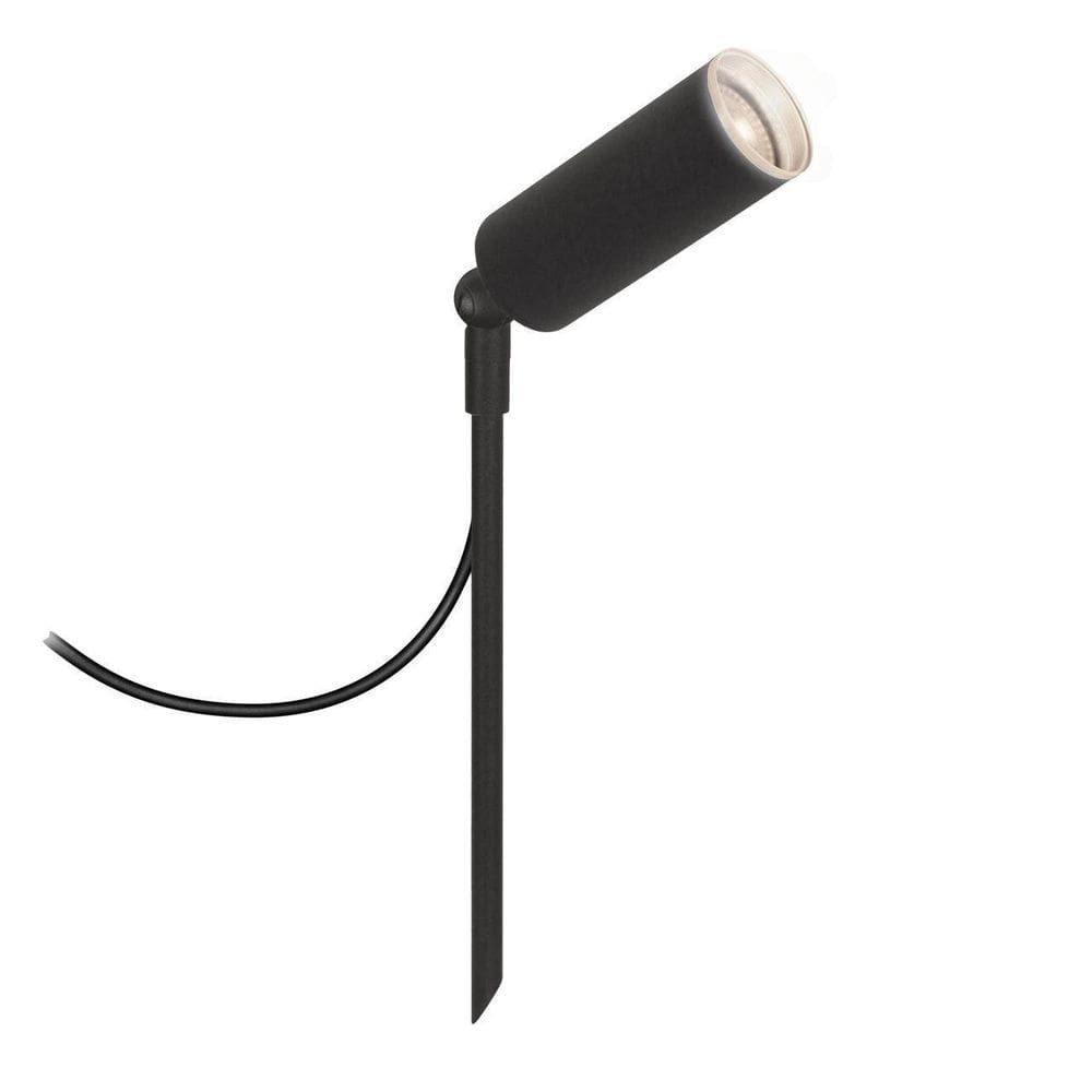 Luminária Balizador Móvel Espeto Chão Jardim Preto 30Cm