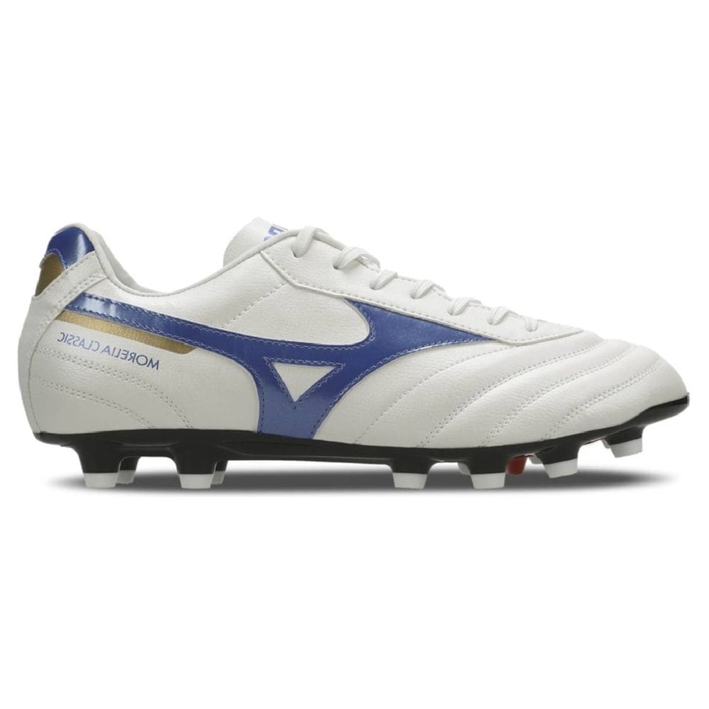 Chuteira Campo Mizuno Morelia Classic MD - Masculino - Branco-Azul