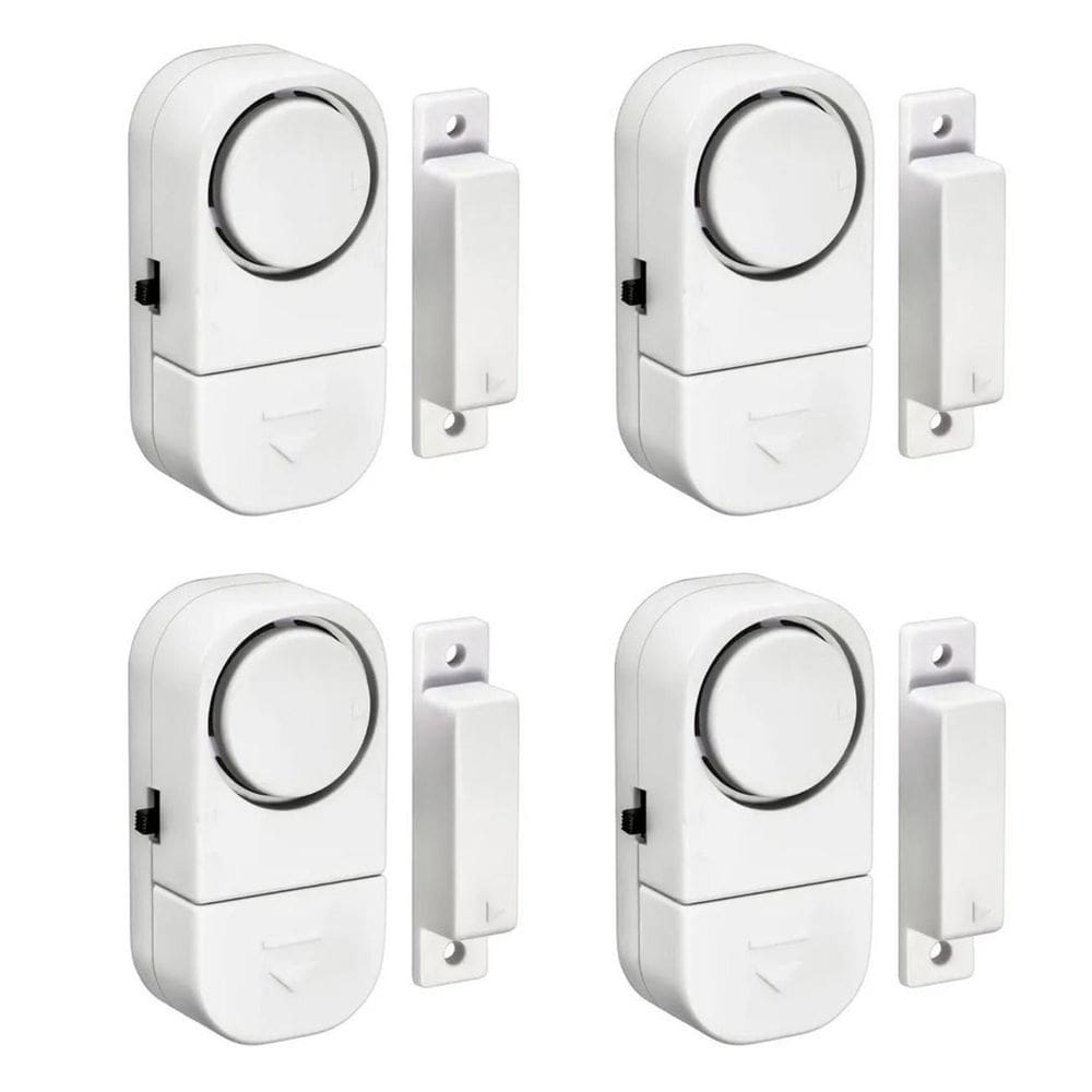 Kit 04 Alarme Sonoro Invasão Residencial Porta Janela Portão
