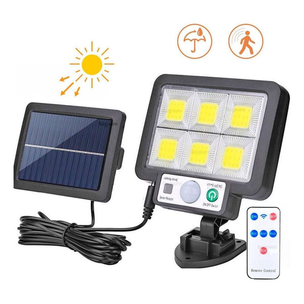 Luminária Refletor Solar 200W Sensor Movimento C/Controle