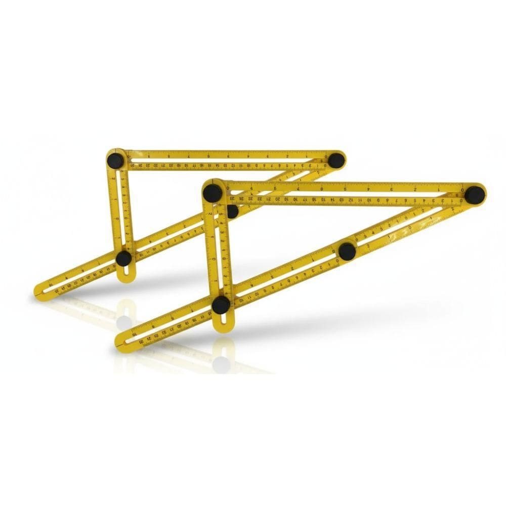 Kit 2 Réguas Esquadro Multi Ângulo Medidor 5213 Titanium