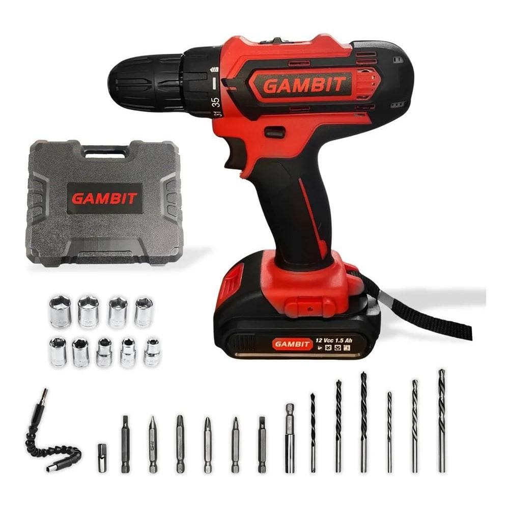 2X Furadeira Parafusadeira Gambit Kit Com Malet