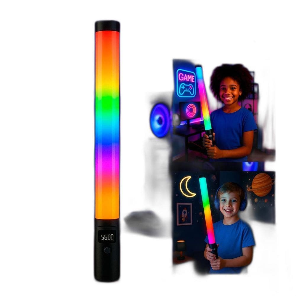 Bastão Led Rgb Potente Com Efeitos E Controle