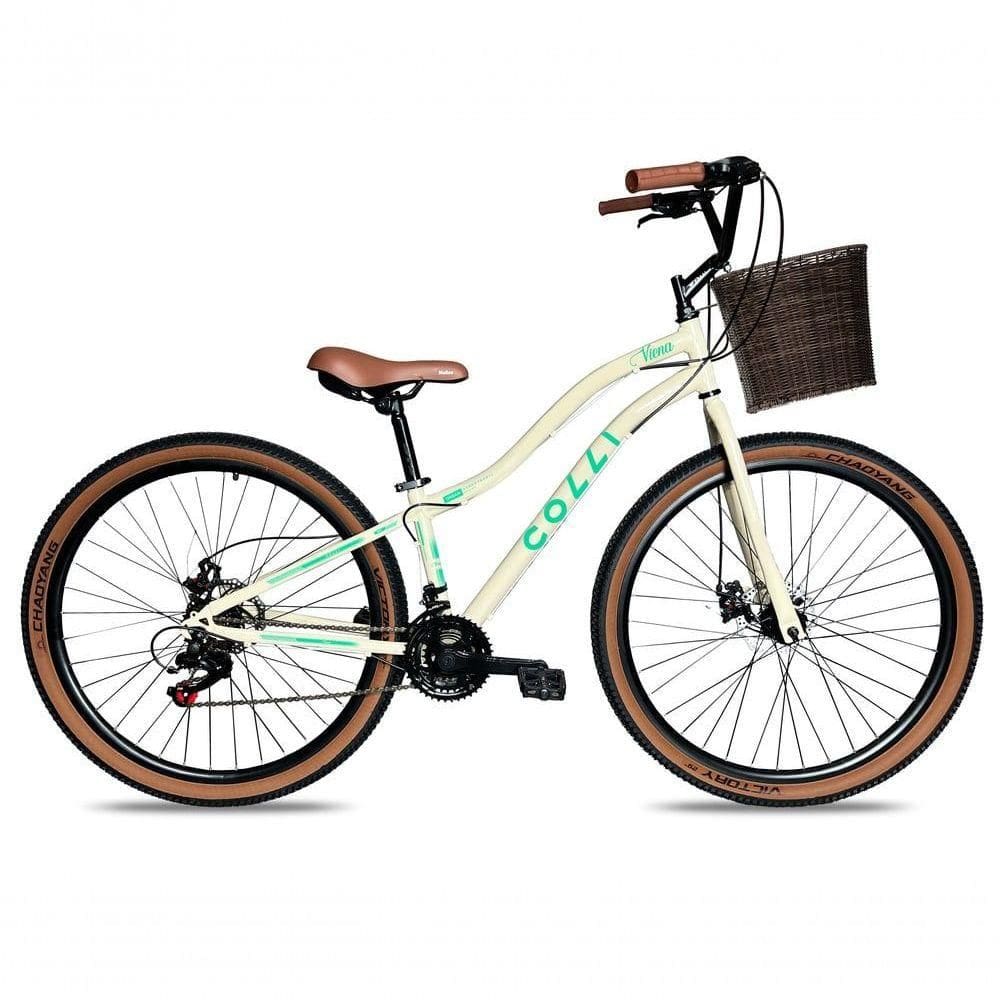 Bicicleta Viena Aro 29 Freio Disco 21v Com Cestão Colli Cor Bronze Tamanho Do Quadro 17
