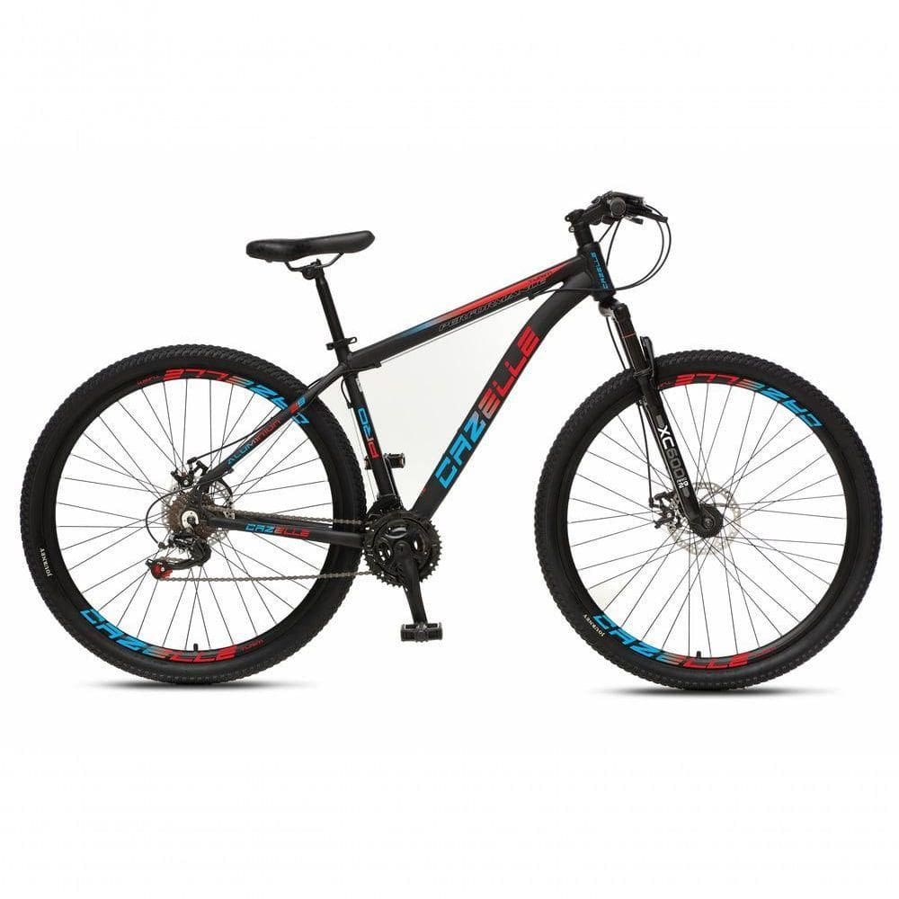 Bicicleta Aro 29 Colli Cazelle Turim 21m Aluminio Quadro 17 Preto-adesivo Azul-vermelho