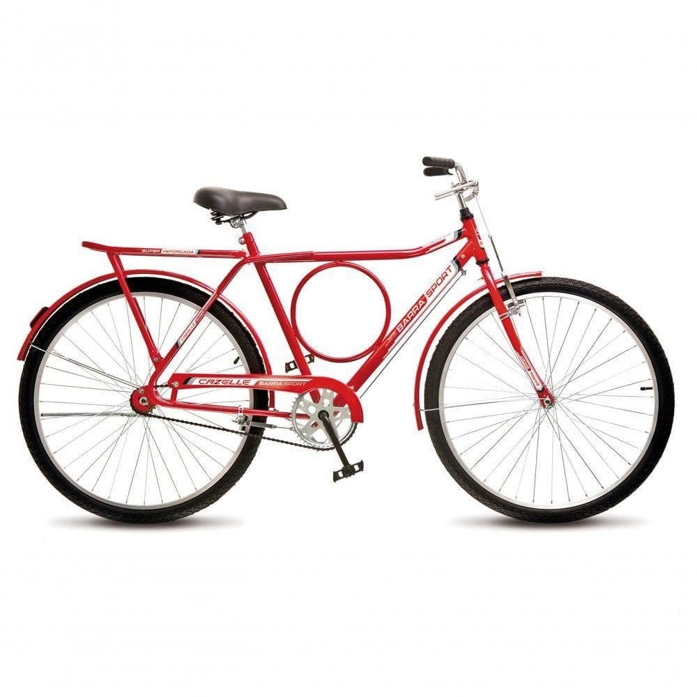 Bicicleta Colli Barra Sport Aro 26 Em Ferro Com Bagageiro E Capa Corrente Vermelho