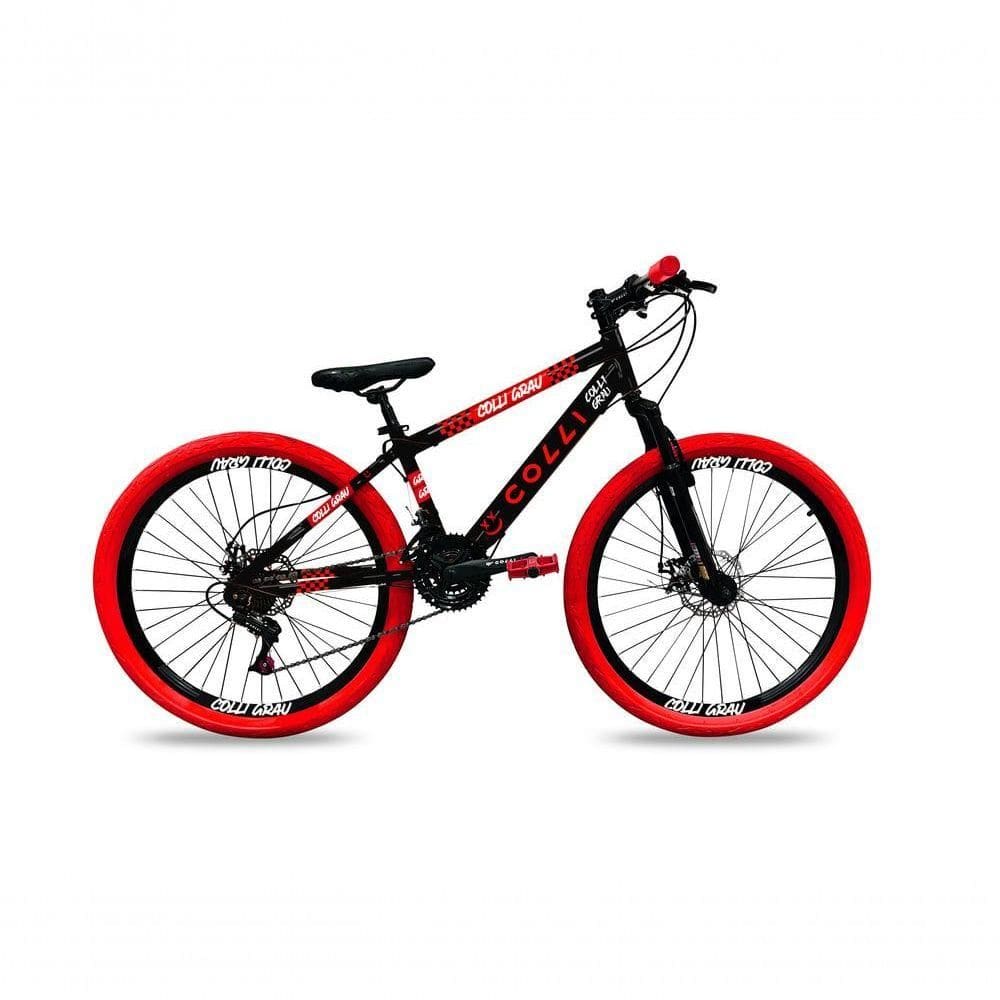 Bicicleta Grau Aro 26 21 Marchas Colli Preto Fosco-vermelho