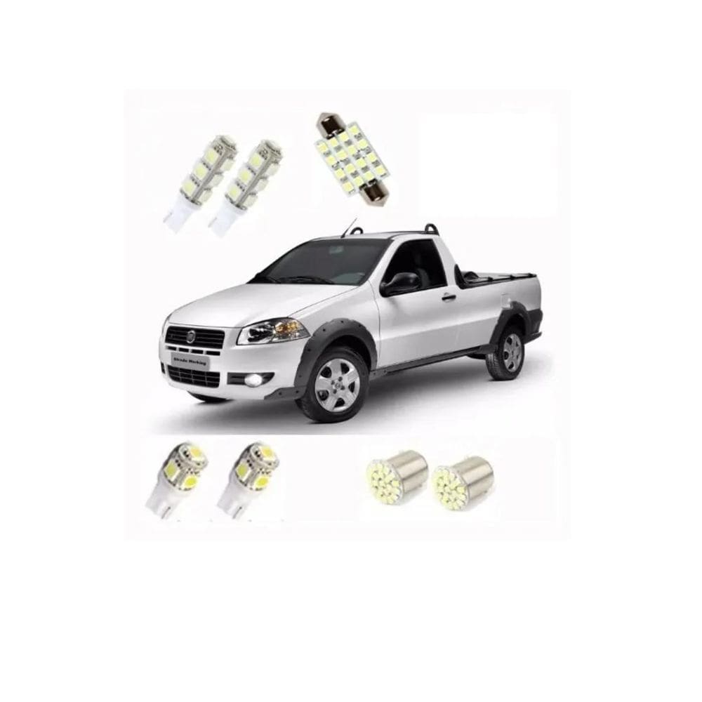 Kit Lâmpadas LED Fiat Strada até 2013 Blue Lion