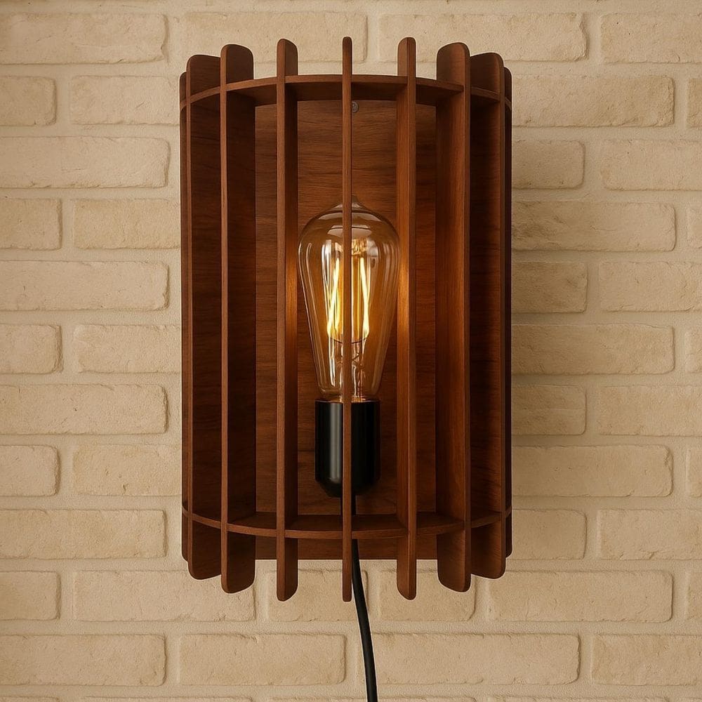 Luminária De Parede Arandelas Rustica Meia Lua Grande