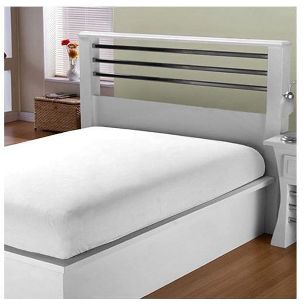 Kit 2 Lençol Cama Casal Branco Com Elástico Algodão 150 Fios