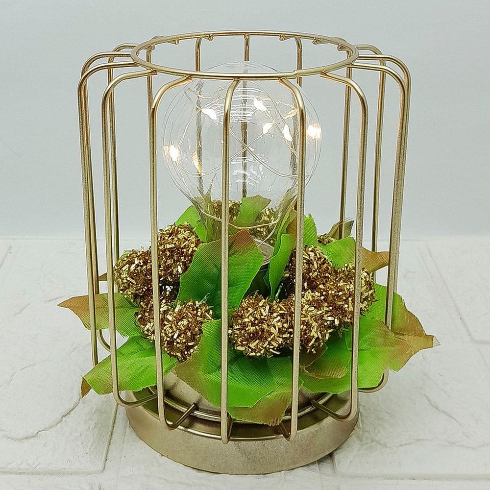 Luminária Lanterna LED Arranjo De Mesa Enfeite Natalino 15cm