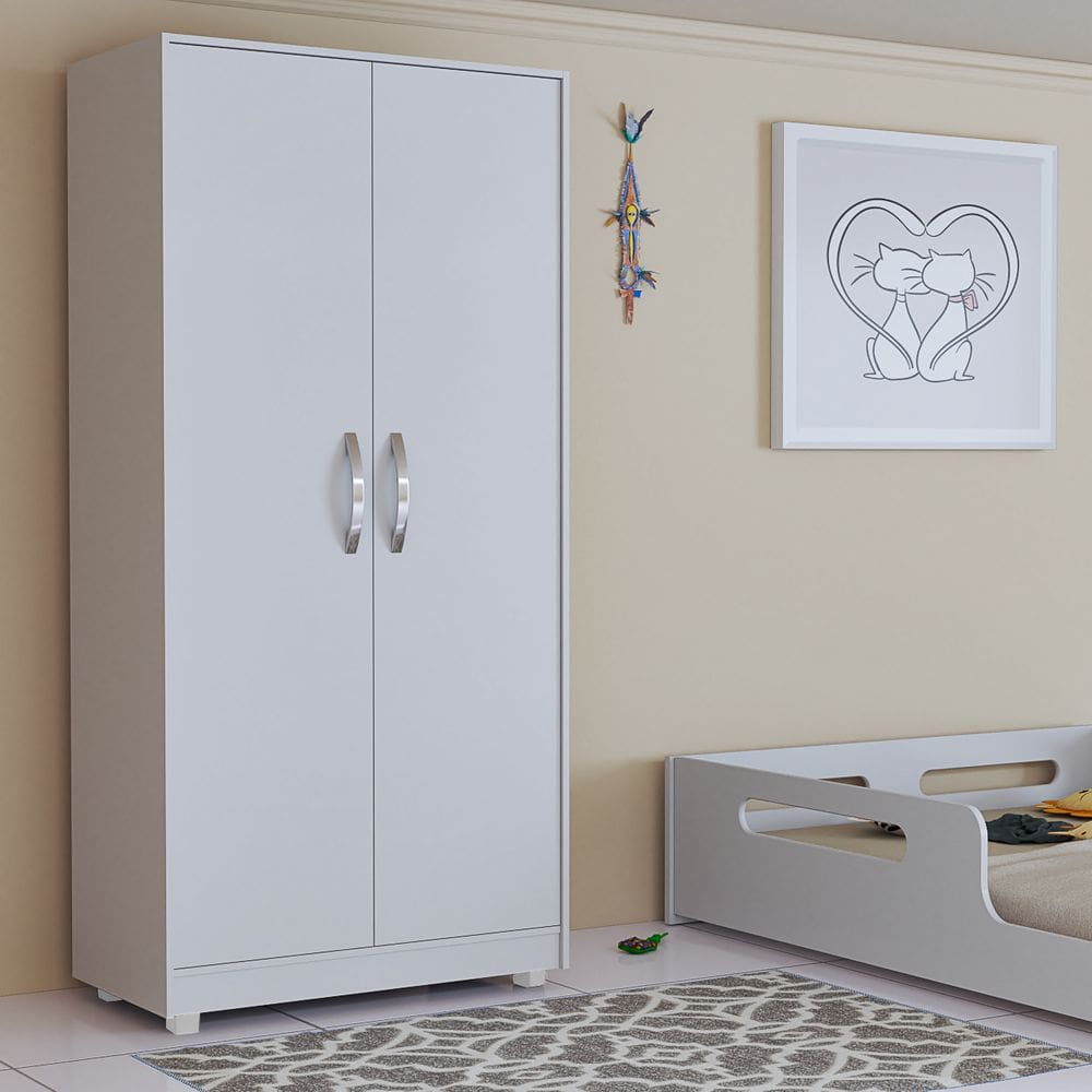 Roupeiro Com Prateleiras Internas Compacto Quarto Solteiro