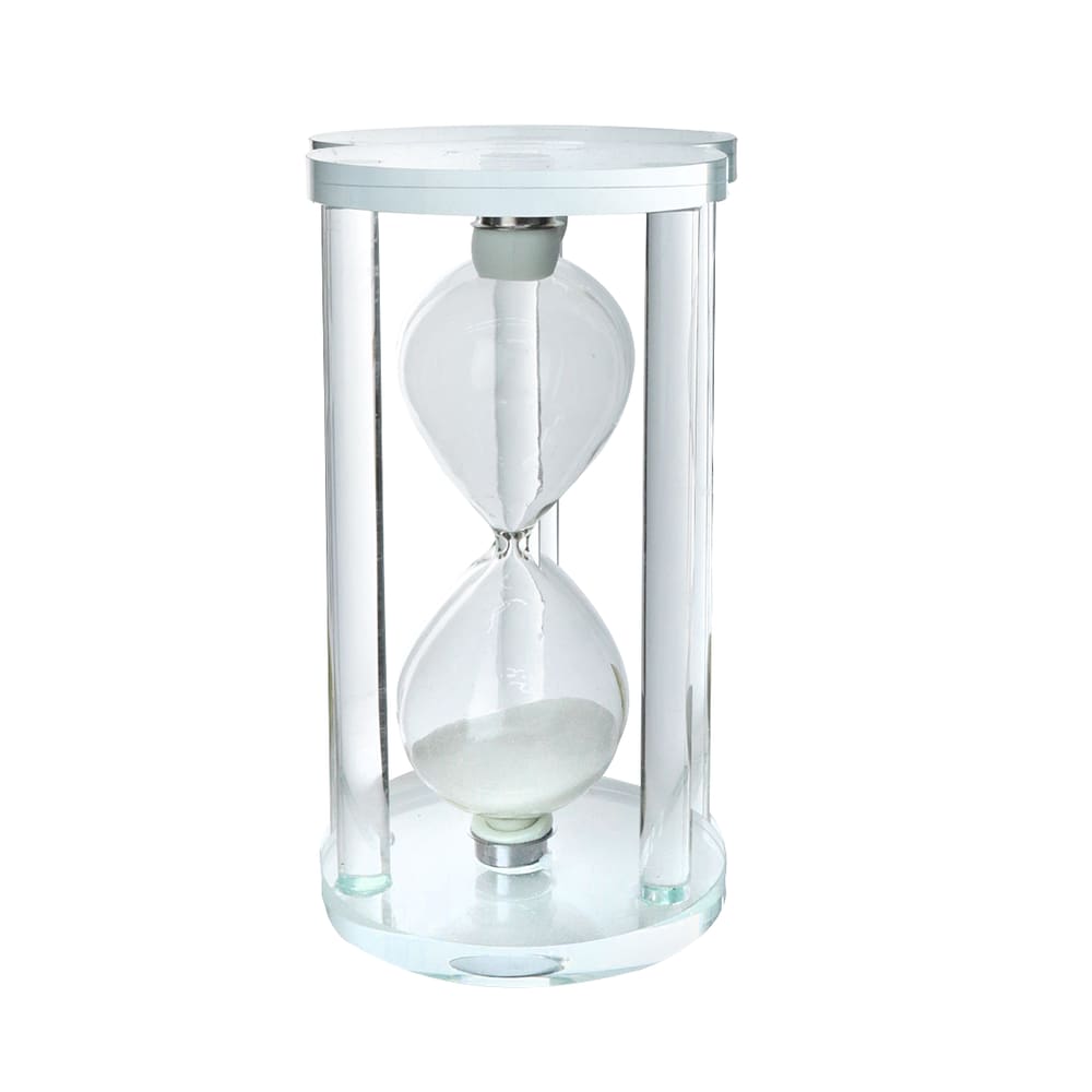 Ampulheta Decorativa  De Vidro Com Base De Vidro 1 Minuto 14,5Cm