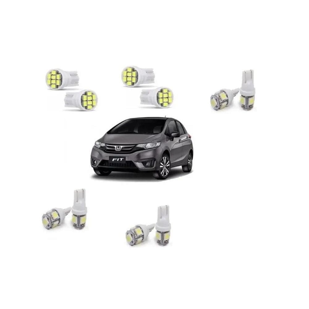 Kit Led Honda New Fit 2015 E 2016 Pingo Teto Placa Ré Top
