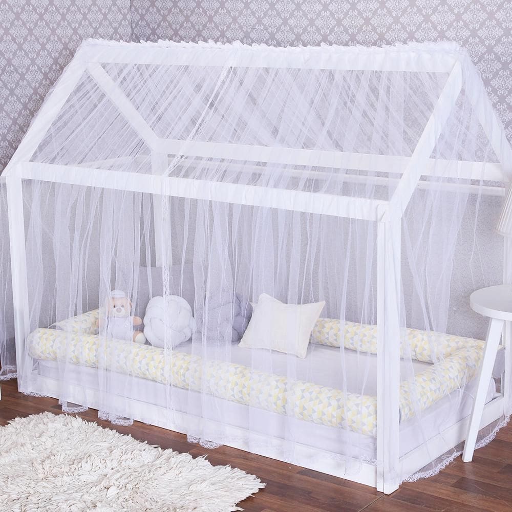Mosquiteiro Para Cama Montessoriana Tule Branco 2,00 x 2,00