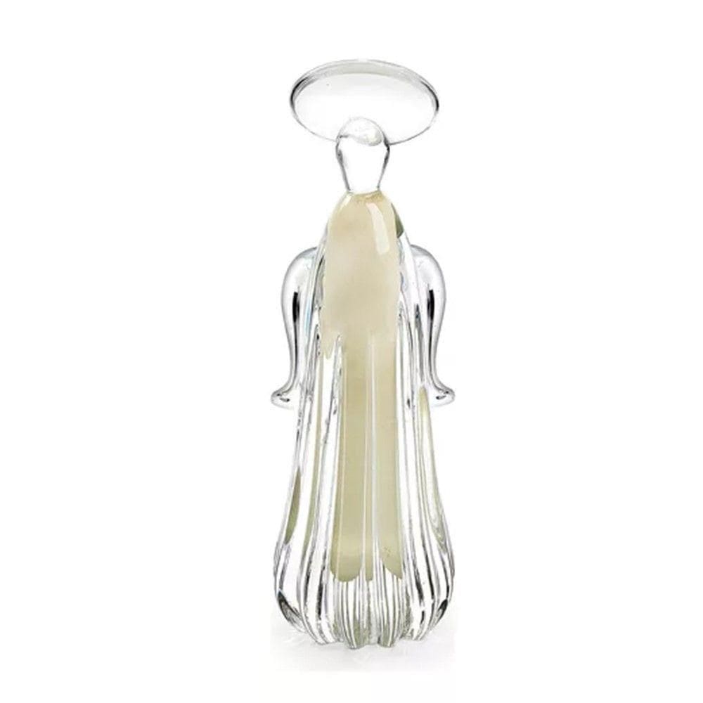 Anjo Decorativo Imagem Cristal Murano Pérola São Marcos 28×10,5cm