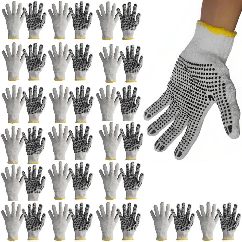 Kit 20 Luvas De Malha Pedreiro 3 Fios Pigmentada 9 Worker