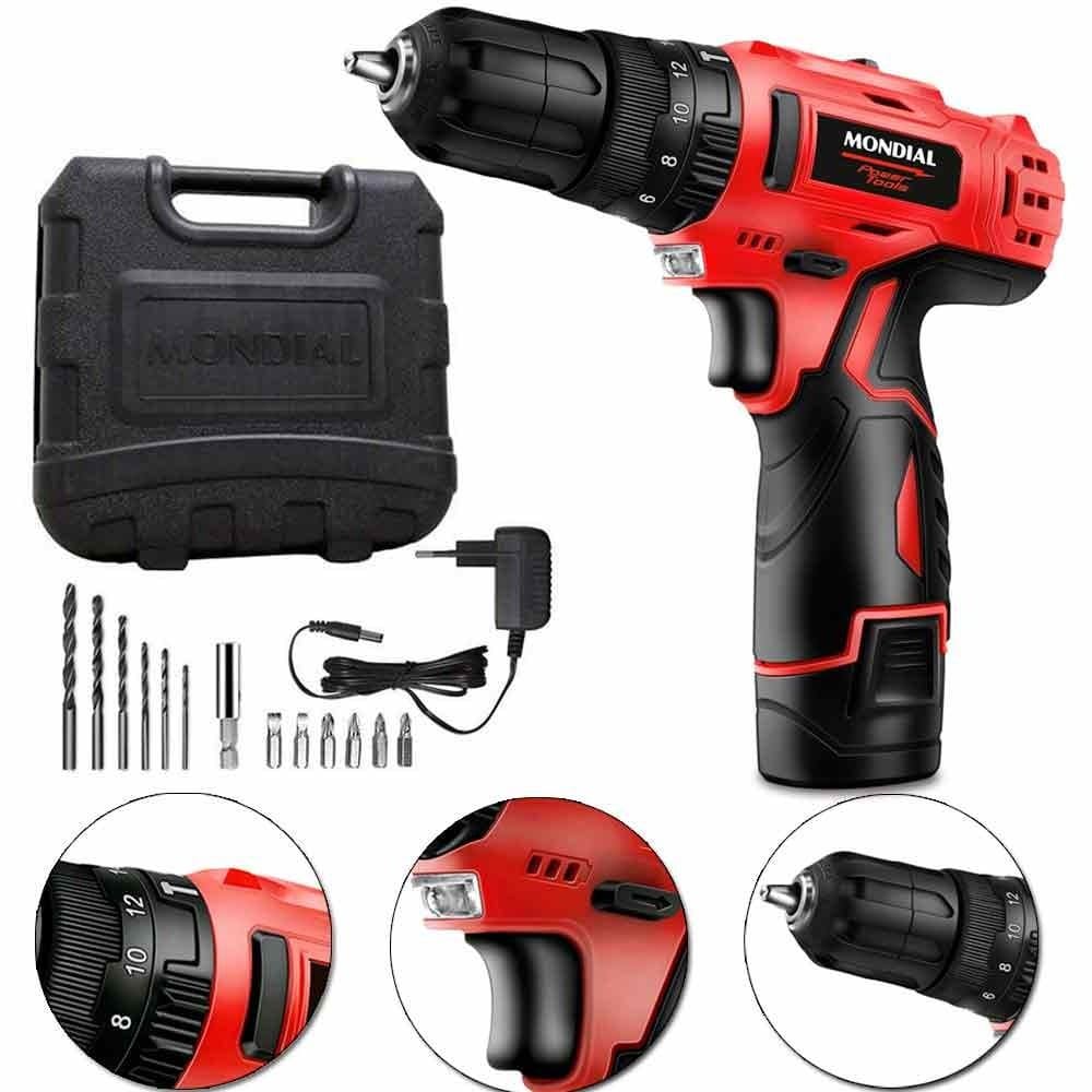 Furadeira Parafusadeira impacto 12V c/ mal. PI-10MA Mondial