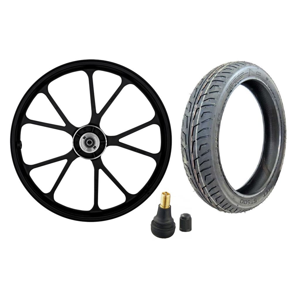 Roda Dianteira Titan 150 Shiver V-Shape Freio Disco + Pneu St600 80/100-18 + Bico