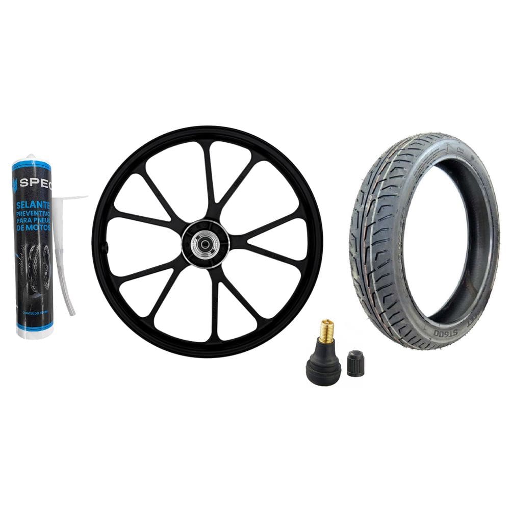 Roda Liga Leve Dianteira Honda Cg Titan 160 Titan 150 V-Shape Shiver Disco + Pneu Vipal St600 80100-18 + Bico + Selante