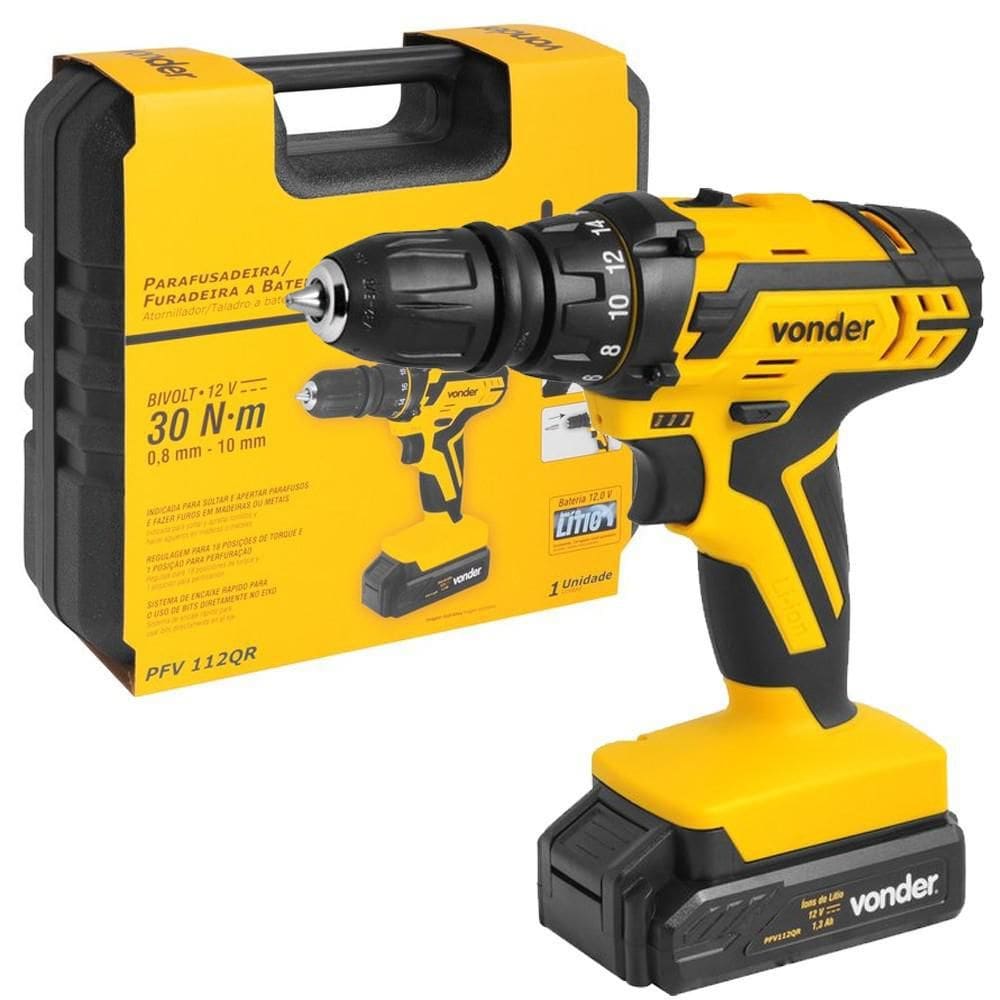 Furadeira Parafusadeira Vonder PFV 112Qr 12V Quick Release