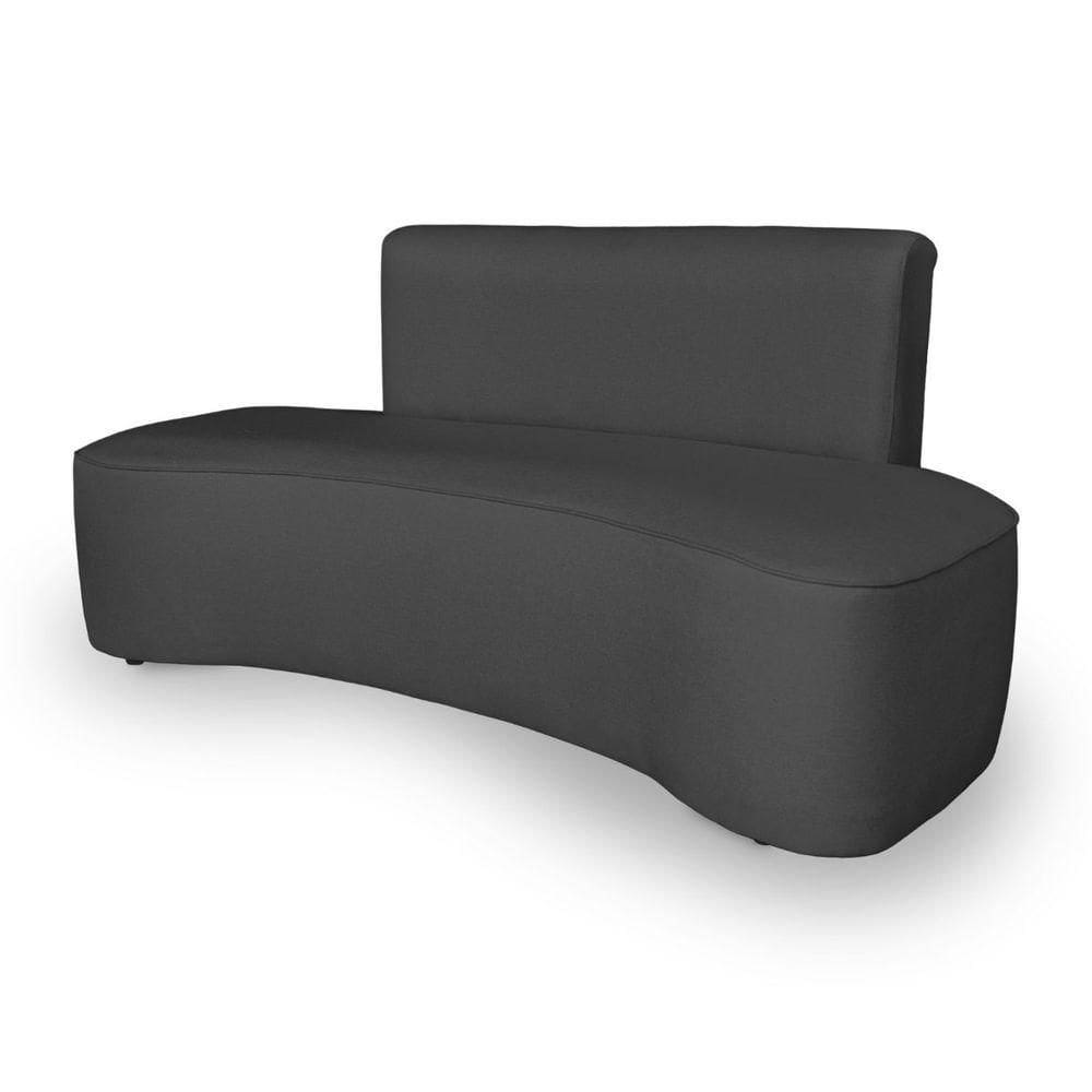 Sofá Orgânico Curvo Feijão Sala Elegante 3 Lugares Recepção Cinza Escuro