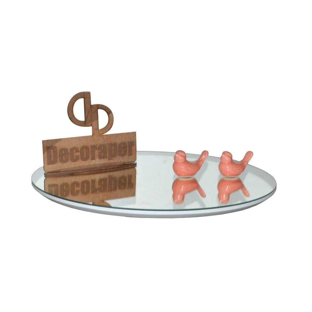 Prato Giratorio Com Espelho Sob O Tampo De 50cm Branco