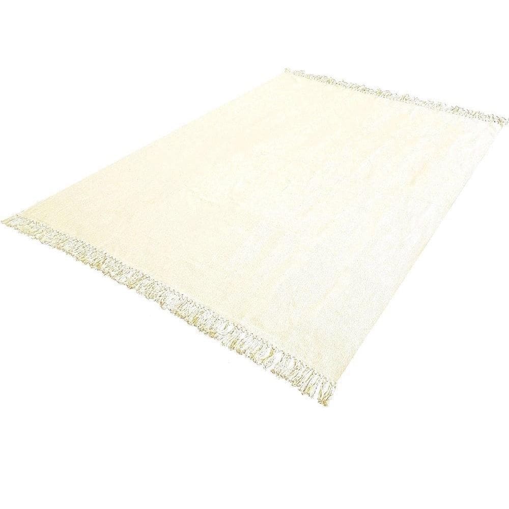 Tapete Cru 2,00 X 1,50 Sala Quarto Artesanal Em Algodão Liso