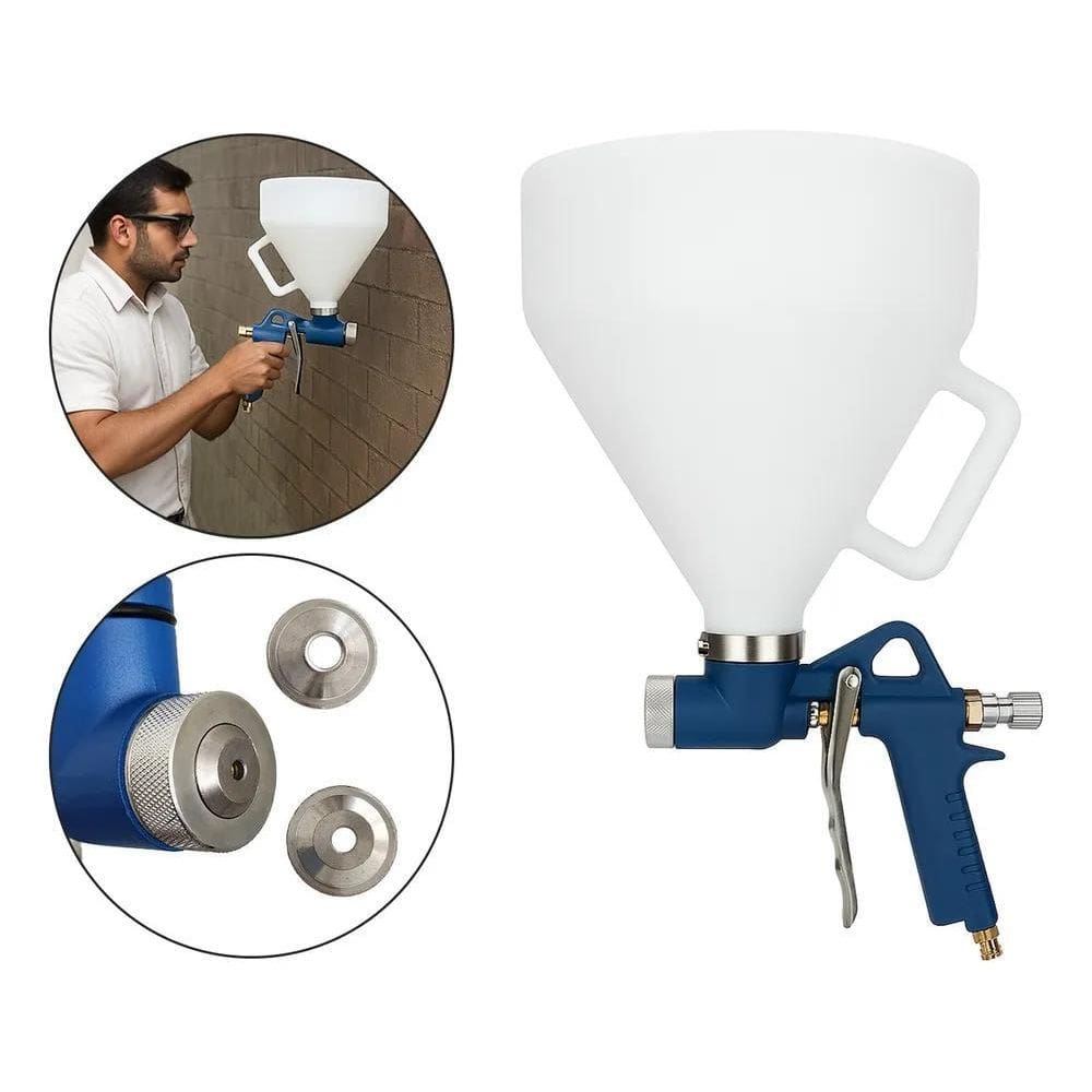 2X Pistola De Textura E Chapisco 5 Litros 3 Bicos Pneumática