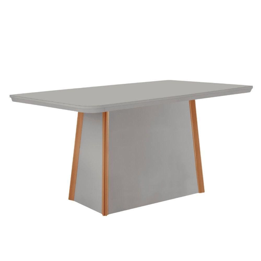 Mesa de Jantar Diane 120cm Tampo MDF Vidro Off White