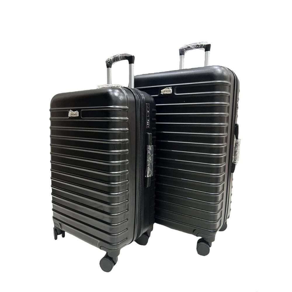 Conjunto Mala 32Kg +23Kg Expansível Abs Giratória Preta Fan