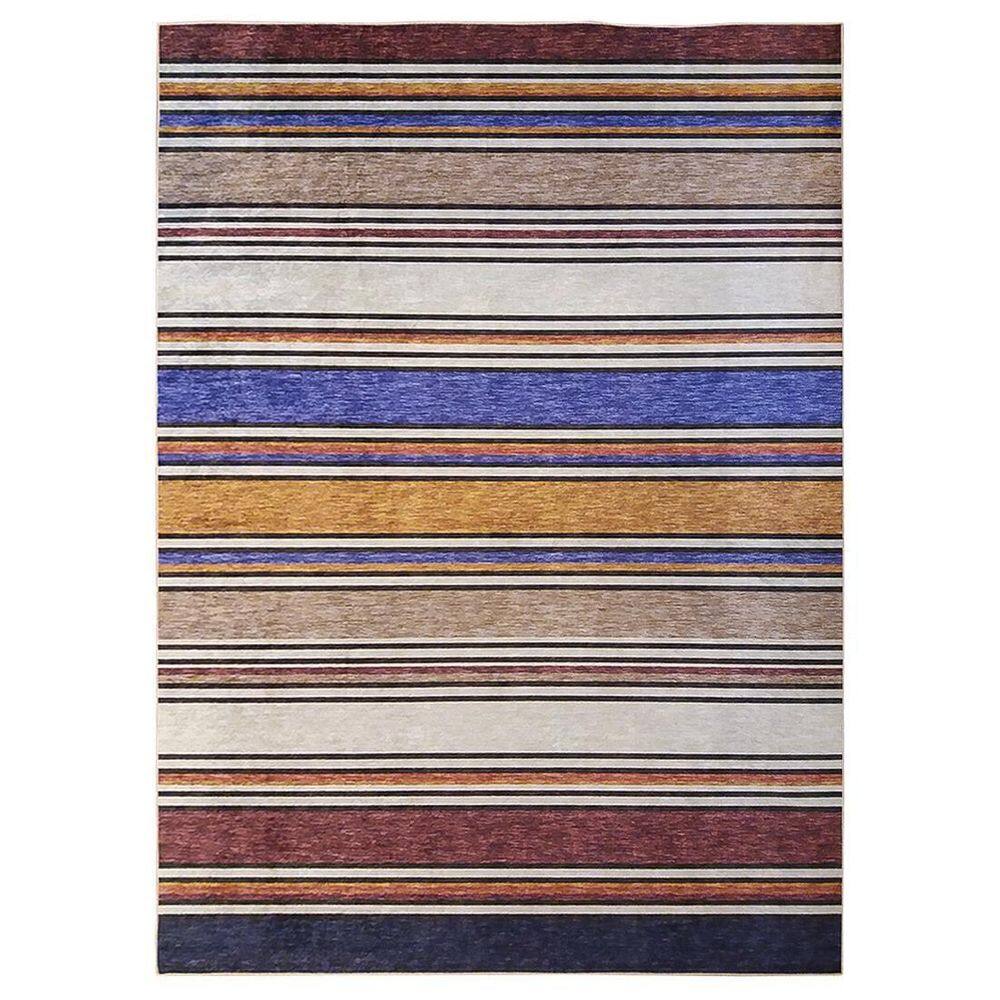 Tapete Sala Listrado Colorido 250X350 Antiderrapante Lavavel