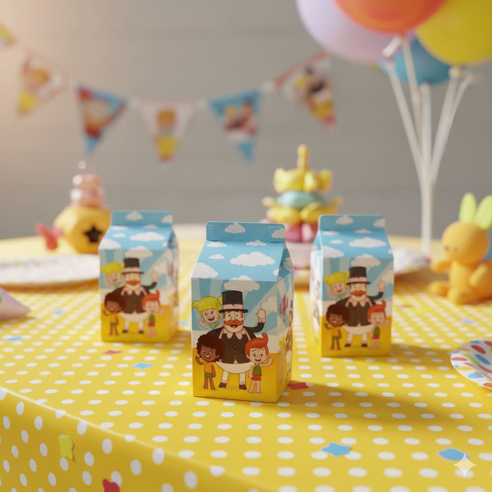 20 Lembrancinhas Milk Kit Mundo Bita Para Festa Infantil e Aniversário