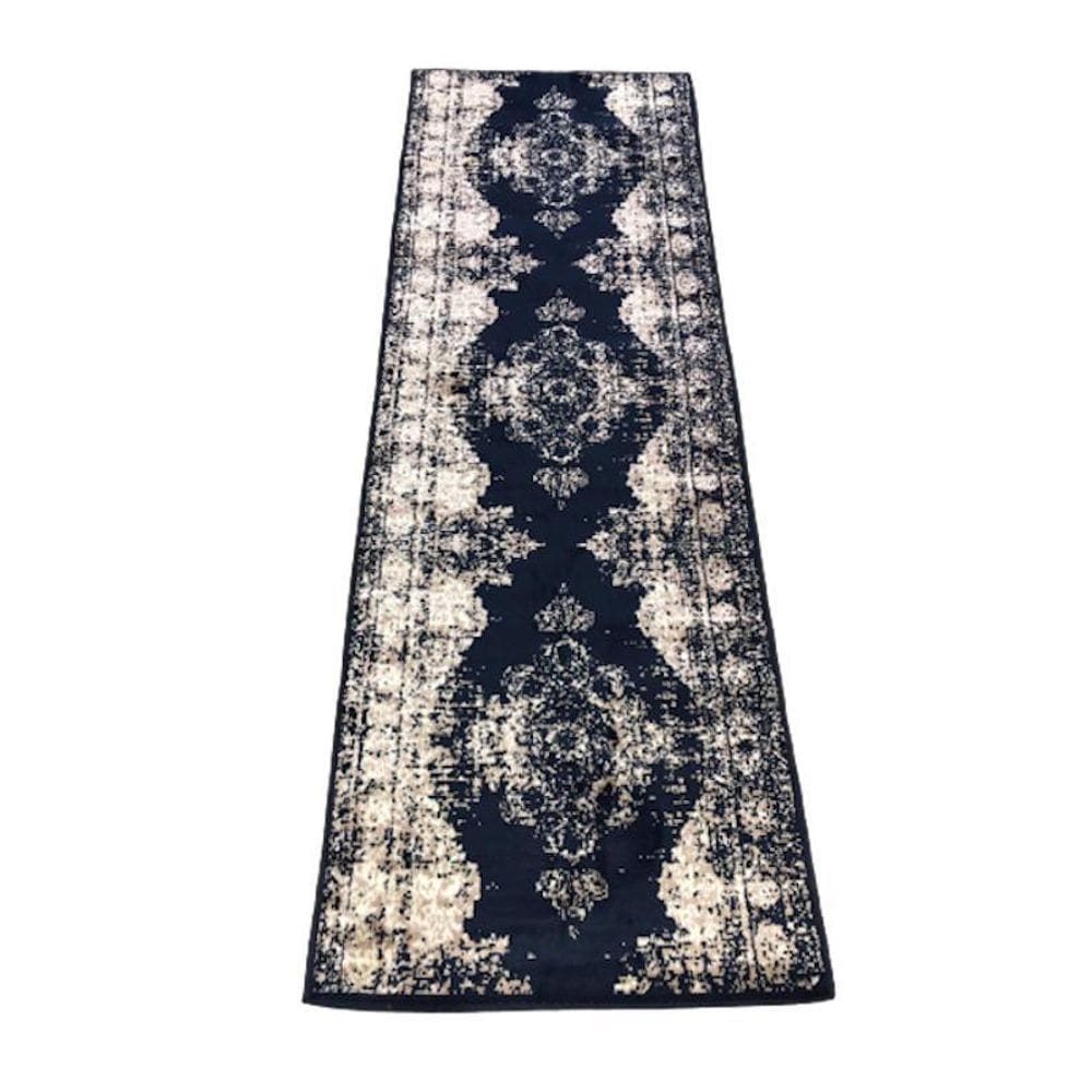 Passadeira Trilho 3M Vintage Reload Azul 80X300Cm Tipo Persa