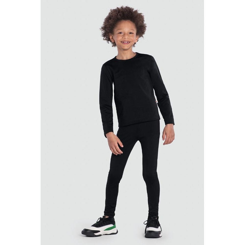 Calça legging infantil unissex térmica pesada Brandil-Preto