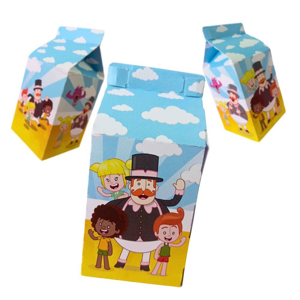 Kit 10 Milk Mundo Bita Lembrancinha para Festa Infantil e Aniversário