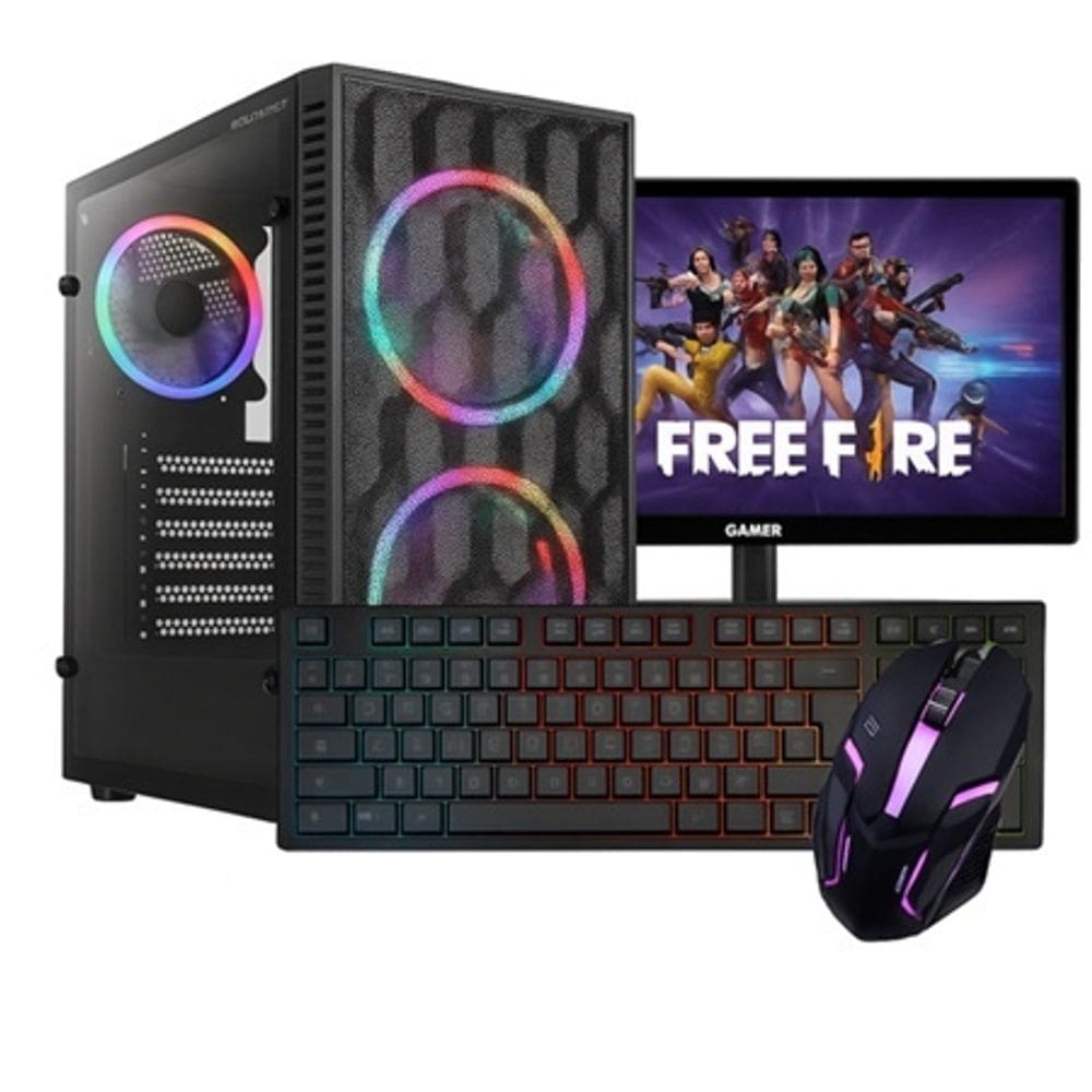 Computador Gamer Intel Core I7 RX 580 8GB 16GB Memória RAM SSD 480GB + Monitor 20