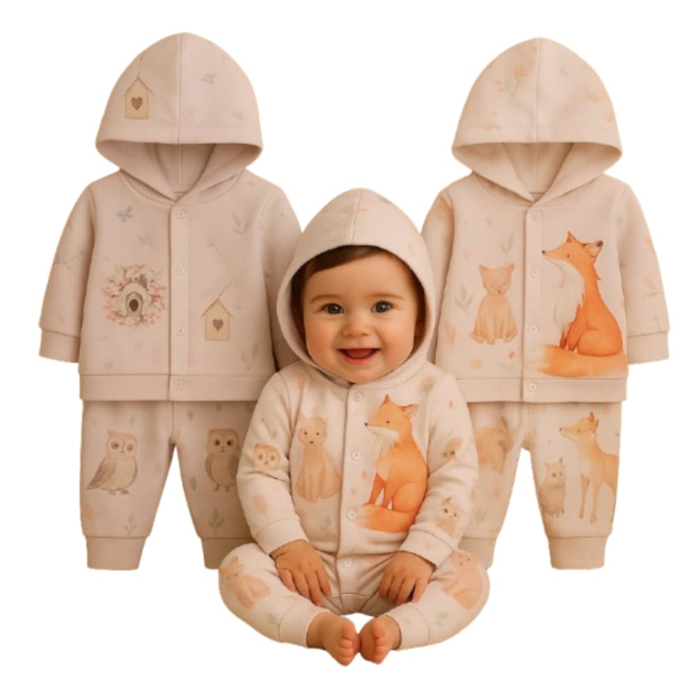 Kit 2 Conjuntos Estampa Digital Infantil Roupa Bebê Inverno