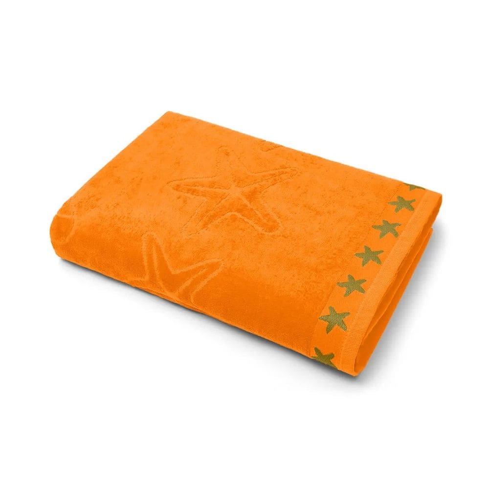 Toalha Banho Praia Piscina Gigante 80x150cm Algodão Aveludada Laranja Geranium Estrela do Mar