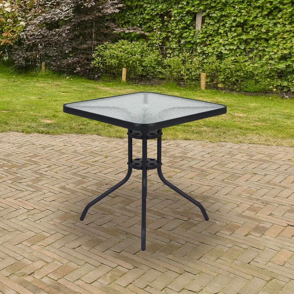 Mesa para Jardim com Tampo de Vidro Quadrada Petropolis Bel