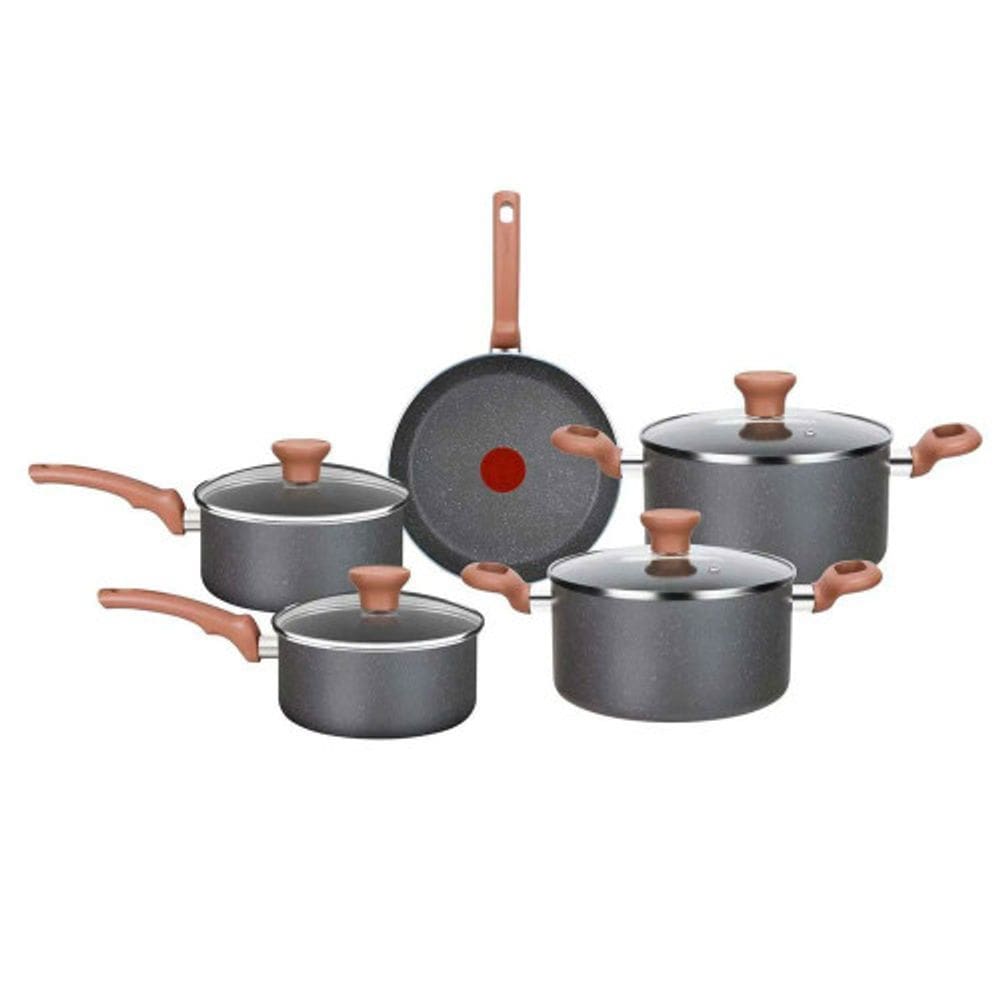 Jogo de Panelas Natural Stone Antiaderente Minerium 5 peças Rochedo