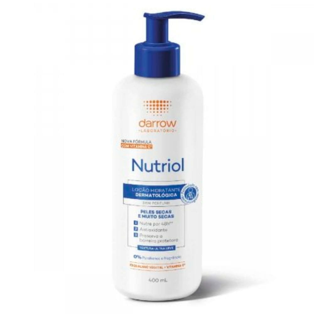 Nutriol Darrow Loção Hidratante com Vitamina C Peles Secas e Muito Secas Sem Perfume 400ml