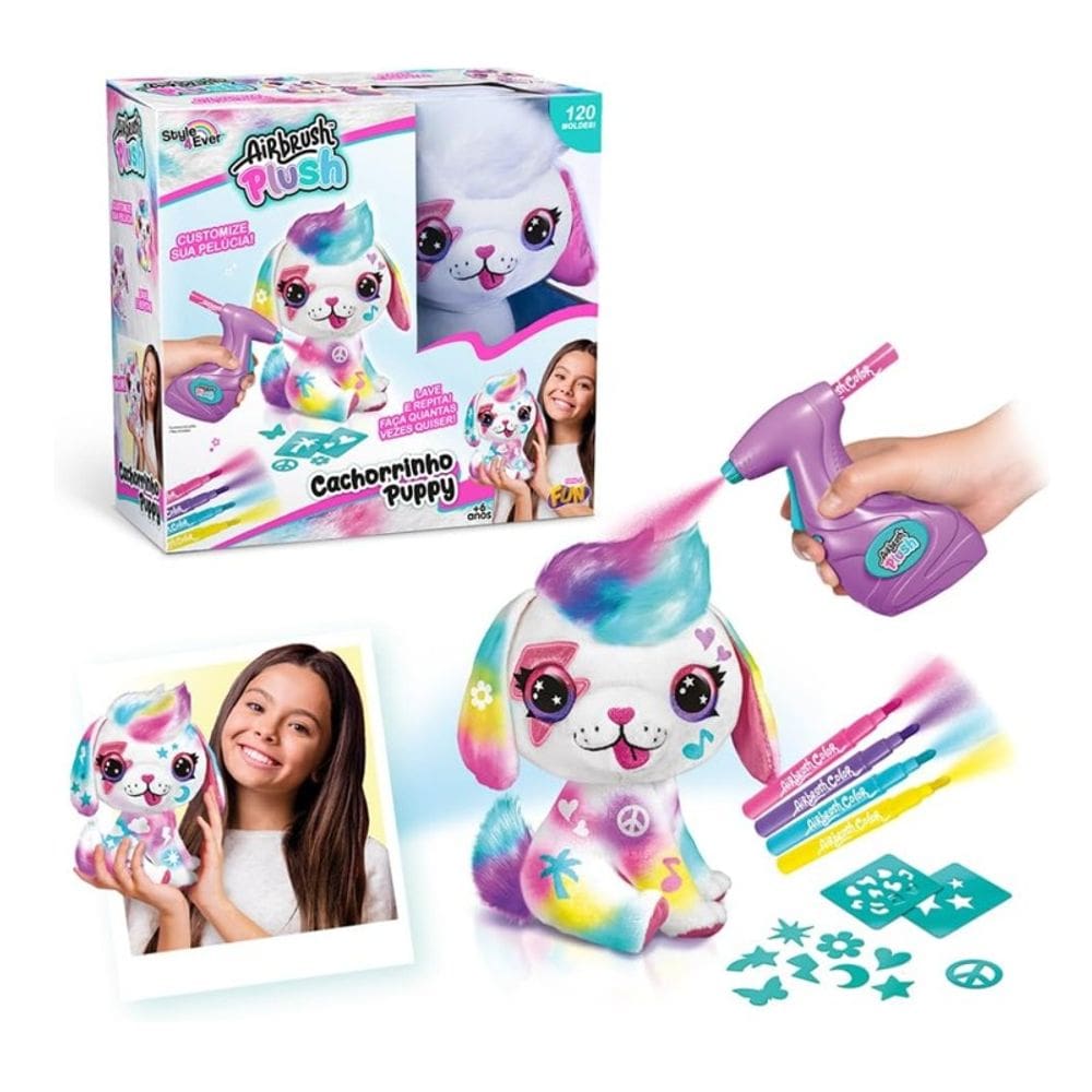 Pelúcia Cachorrinho Puppy para Pintar AirBrush - Fun